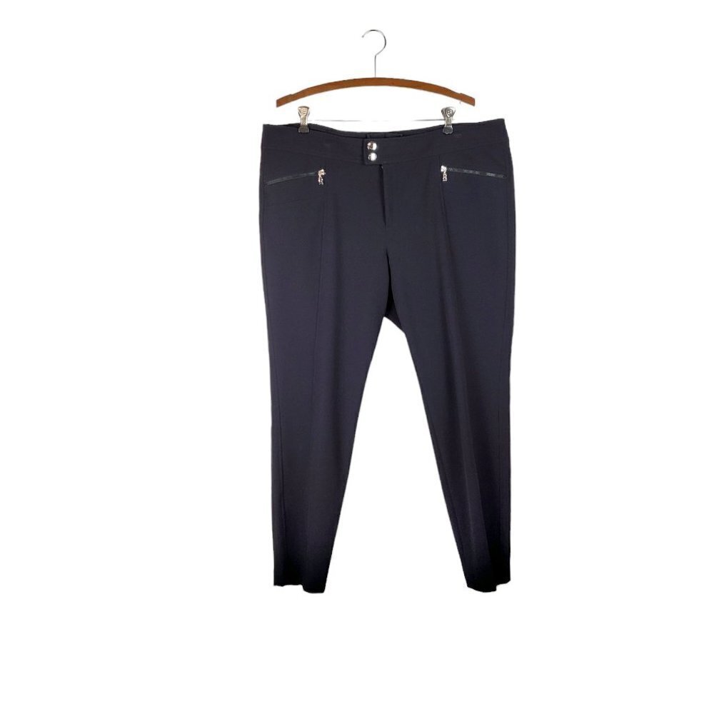 Bogner Lindy Stretch Center Seam Slim Leg Pants Black Classic Womens 16